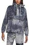 Nike Women's Sportswear Woven Wave Dye Pullover Windbreaker Jacket, Black/White, Medium