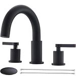 RAINMAX Bathroom Faucet, 3 Hole Matte Black Bathroom Faucet, 8 inch Widespread Bathroom Sink Faucet, RV Lavatory Bar Vanity Sink Faucet with Pop Up Drain and Supply Hoses, BF005B