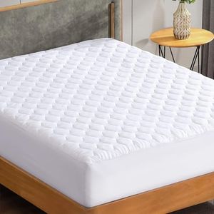 The Grand RV King Mattress Pad - Fitted Deep Pockets, Hypoallergenic & Breathable Camper Mattress Cover (Short King - 72x80)