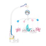 BabyGo Rotating Pony & Stars Musical Crib Cot Mobile | Hanging Jhoomer Rattle Toy for Baby Cradle, Infant Bed & Nursery Decoration | Newborn Soothing & Early Development Toy | Gift for Babies (Multicolor)