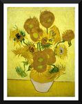 Tallenge - 15 Sunflowers by Van Gogh - Top 10 Paintings Small Paper Framed Poster (12 x 17 inches)