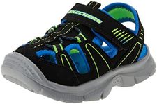 Skechers Unisex-Child 406520l Sneaker, Black/Blue/Lime, 11 Little Kid