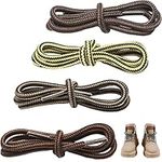 uinnossvc 4 Pairs Work Boot Laces Heavy Duty, Walking Boot Laces Hiking Boot Laces Round Shoe Laces, Laces for Work boots Outdoor Boots and Steel Toe Cap Boots Heavy Duty Boot Laces Thick Shoe Laces