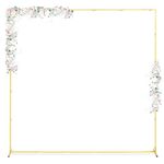 6.6FTx6.6FT Gold Wedding Arch Backdrop Stand Square Metal Rectangular Arch Frame for Ceremony Party Birthday Bridal Baby Shower Anniversary Arbor Balloon Decoration