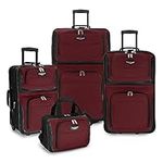 Traveler's Choice Amsterdam 4-Piece Luggage Set, Burgundy