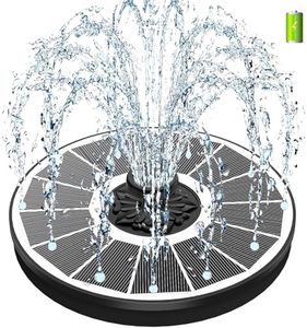 SZMP Solar Fountain, 3.5W Glass Panel, 2000mAh Battery, 4 Fixed Pipes, 7 Nozzles, White Solar Panel, for Garden Décor Bird Bath Swimming Pool