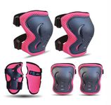 Jaspo Secure Hybrid Professional Protective Gear Set (Knee/Elbow/Wrist Guard) for Skateboarding, Roller Skating, Inline Skating, Cycling and Other Sports Kids, Boys and Girls (Small, Pink)