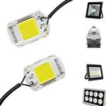 Tesfish 2PCS LED COB Chip 50W 110V White Light Engine Integrated Smart IC Driver for floodlight