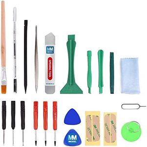 MMOBIEL 22 in 1 Professional Repair Toolkit Contains: Adhesive Stickers, Opening Tools for Smartphones, Tablets, PSP, Nintendo etc. Including PVC Suction Cup and Screwdriver Set.