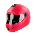 Steelbird SBH-34 Rox Road ISI Certified Full Face Helmet with Inner Smoke Sun Shield and Outer Clear Visor (Medium 580 MM, Dashing Red)