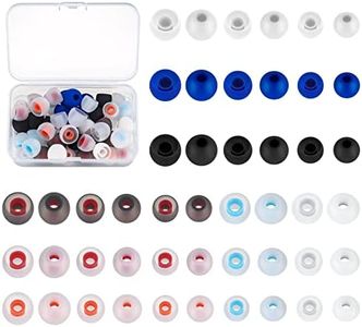 48 Pcs Earbuds Replacement Tips Silicone, Earbud Tips Earpads Replacement, Silicone Replacement Earbuds Tips for Bluetooth Earphones, 3 Sizes S/M/L, 8 Colors