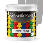 GRANOTONE Floor Paint 4 Litre Light Grey Colour Polyurethane and Acrylic Polymer Based Concrete Sealer Anti Slip Thick and Durable for Cement Floor and Tiles Made in India