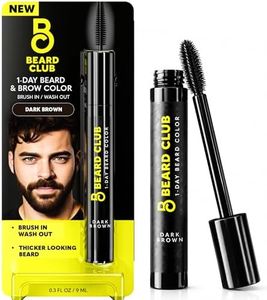 The Beard Club 1 Day Temporary Beard Dye for Men - Dark Brown Beard, Mustache & Eyebrow Color for a Fuller, Well-Defined Look, Water & Sweat Resistant, Up to 30 Applications, 0.3 fl oz