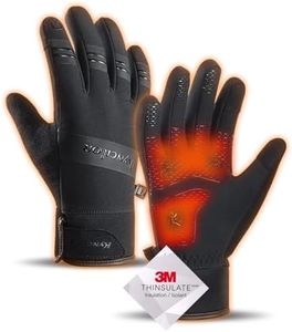 HUAME 10℉ Winter Gloves Waterproof Gloves Men Women - Touch Screen Finger Windproof Thermal Warm for Cold Weather Running, Cycling, Driving, Hiking, Snow, Ski, Golf (Black, Small)