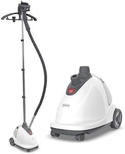 Pure Enrichment® PureSteam™ XL Standing Steamer with Garment Hanger - Heats in 45 Seconds with 0.5-Gallon Water Tank for 1 Hour Continuous Steaming - Includes Fabric Brush and Easy-roll Wheels