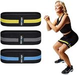 Resistance Fabric Booty Bands- 3 Working Out Hip Stretch Bands for Legs, Butt, Glutes- Exercise Loop Band for Workout, Stretching, Warm-Up, Strength Training, Squats, Build Glute & Muscle, Women & Men