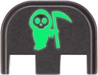 NDZ Performance Glow in The Dark Aluminum Slide Cover Plate for Glock Gen 5 17 19 19X 22 23 26 27 29 30 34 45 47 in 9mm 10mm .40, Grim Reaper Baby in Green