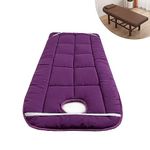 LXJDDLD Lash Bed Cushion Cover,Non-Slip Spa Bed Padding,Massage Table Pad,Round Head Massage Table Mattress Topper with Breathing Holes,for Tattoo Table Beauty Salon Bed,Purple,R 60x190cm