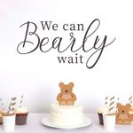 We Can Bearly Wait Decal, We Can Bearly Wait Wall Sticker Baby Shower Backdrop Bear Themed Wallpaper for Baby Shower Decorations Photo Props Gender Reveal Party Decor