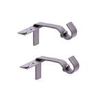 Kenney Fast Fit 5/8" No Measure Curtain Rod Brackets, Pewter