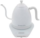 Brewista Artisan Electric Gooseneck Kettle, Water Boiler with LCD Panel, Precise Temperature Control, Fast Boiling and Keep Warm Settings for Pour-Over Coffee & Tea, Café, 1 Liter (All White)