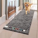 Muddy Mat AS-SEEN-ON-TV Highly Absorbent Microfiber Door Mat and Pet Rug, Non Slip Thick Washable Area and Bath Mat Soft Chenille for Kitchen Bathroom Bedroom Indoor and Outdoor - Grey Runner 59"X24"