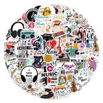 Music Stickers for Laptop (100 PCS),Gift for Children Teens Adults Girl Boys,Waterproof Stickers for Water Bottle,Music Vinyl Stickers for Scrapbook,Skateboard,Bike,Phone,Dairy