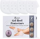 Ballotte Premium Silicone Heel Protectors, Gel Heel Pads/Silicone Socks for Women & Men, Pain Relief for Cracked Heel, Blister Prevention Heel Cups/Cushions for Plantar Fasciitis (Small (4 Pack))