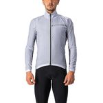 Castelli Men's Squadra Stretch Jacket, Windproof Zip Up Shell with High Collar for Road and Gravel Biking I Cycling - Silver Grey-Dark Grey - Medium