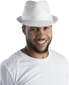 Dress Up America Sequin Fedora for Adults - Sequined Party Fedora - Costume Accessory for Halloween (White Sequins)