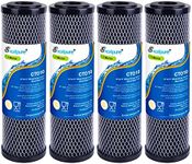 EXCELPURE 1 Micron 10" x 2.5" Whole House CTO Carbon Water Filter Cartridge Replacement for Home Countertop System, Dupont WFPFC8002, WFPFC9001, FXWTC, SCWH-5, WHEF-WHWC, WHCF-WHWC, CTO10, T01, 4PACK