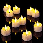 Yakpo 12 Pack LED Timer Tea Light Battery Operated, Flameless Flickering LED Votive Tealight Timer Candles, Outdoor Electric Flicker Fake Candle Bulk for Christmas Halloween Pumpkin Light Decorations