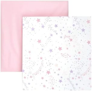 Tadpoles 2 Piece Microfiber Crib Fitted Sheets, Stardust/Pink/Purple/White