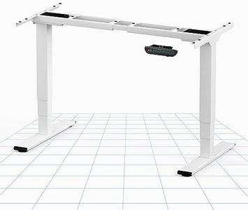 FLEXISPOT Dual Motors，Sit Height Adjustable Electric Standing Desk with Memory Smart Pannel Large Lifting Range EC5 Series, Metal, 3-stage Frame|white, E5W-UK