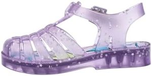 mini melissa Possession Shiny Jelly Sandal for Babies & Toddlers - The Iconic 90s Original Jelly Shoe, Fishermans Sandal with Adjustable Strap & Side Buckle, Glitter Lilac, 7