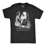 Mens Im Sorry You Saw Me Suzy Tshirt Funny Christmas Santa Tee, Heather Black, L