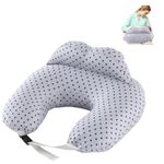 Topchances Pregnancy Pillow,Nursing Pillow Multifunctional Breastfeeding Pillow with 100% Cotton Pillowcase U Shaped Pregnancy Pillow,Gifts for Moms-Washable Breastfeeding Pillows (Gray Star)