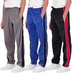 Real Essentials 3 Pack: Boys Active Tricot Sweatpants Track Pant Basketball Athletic Fashion Teen Sweat Pants Soccer Casual Girls Lounge Open Bottom Fleece Tiro Activewear Training- Set 12,M (10-12)