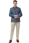 Peter England Men's Polyester Blend Two Piece Suit-Dress Set (PISUSNSFZ12388_Blue_42)