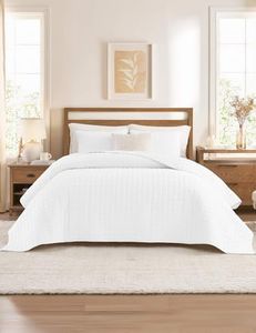 YnM Velvet Weighted Blanket, Ultra-Soft Heavy Bed Blankets, Heavy Weight Big Comforter, Oversized Bedspread & Home Decor Piece for All Season (White, 90"x104" 50lbs, King/Ca King)