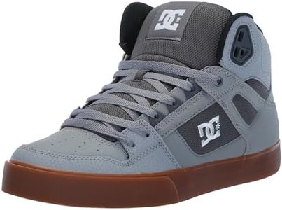DC Men's Pure High Top WC Skate Shoe, Grey/White/Grey, 14