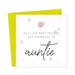 Only the best friends get promoted to Auntie Card - Cute Announcing Pregnancy Card | Baby Announcing Cards | We're Pregnant Cards | Pregnancy Announcement Card