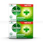 Dettol Soap Bar, Multipack of 2 X 100G, Total of 200G, Hand Soap, Body Soap Bar, Antibacterial Soap Bars, Antibacterial, Disinfectant, Kills 99.99 Percent of Germs, Hand Wash, Cleansers