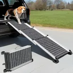 KOLOTOOL Dog Ramp for Car 63" L x 17", Telescoping Portable Pet Ramps 440LBS Capacity with Non-Slip Surface for Small Medium Dogs to Get in Car Outdoor