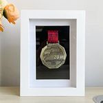 Medal Display Stand,Box Frame,3D Multipurpose Medal Display Box, Perfect Medal Display for Bibs,Runners,Marathon,Gymnastics, Wrestling,Karate,Hockey and All Sports Medals,5*7 Inch,White,1 Pack.