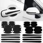 ElekTonny 16Pack Car Door Protector - Black Carbon Fiber Door Handle Paint Protection Film, Black Door Handles Interior,Universal for Most Car Handle