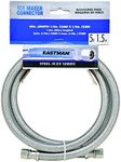 Eastman 5 Feet Flexible Ice Maker Connector, 1/4 Inch x 1/4 Inch Compression Connection, Braided Stainless Steel with Nickel-Plated Brass Nuts, 41033