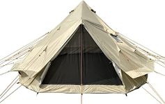 DANCHEL OUTDOOR B2 6-8 Person Portable 4 Season Yurt Tent with Sealed Stove Jack for Camping, Large Glamping Tent 300D Bell Tent Teepee Tent for Adults 41lbs, 5x5x2.8m