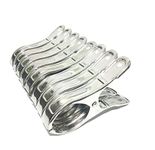 8 Pack Stainless Steel Clothespins, 4.7 Inch Towel Clips for Beach Chairs,Giant Clothes Pins,Metal Clip - Keep Your Towel from Blowing Away, Suitable for Home Use/Beach Chairs on Cruise Ships