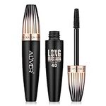 Waterproof Mascara Black, 4D Silk Fiber Eyelash Mascara, Extra Long Lash Mascara and Thick, Long Lasting, Waterproof & Smudge-Proof